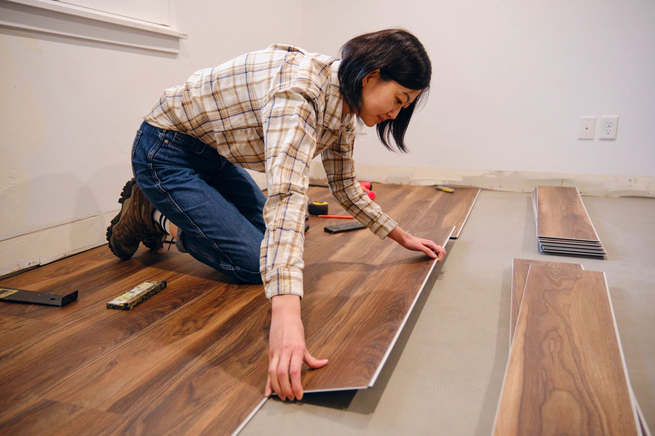 Flooring installation during a home remodel